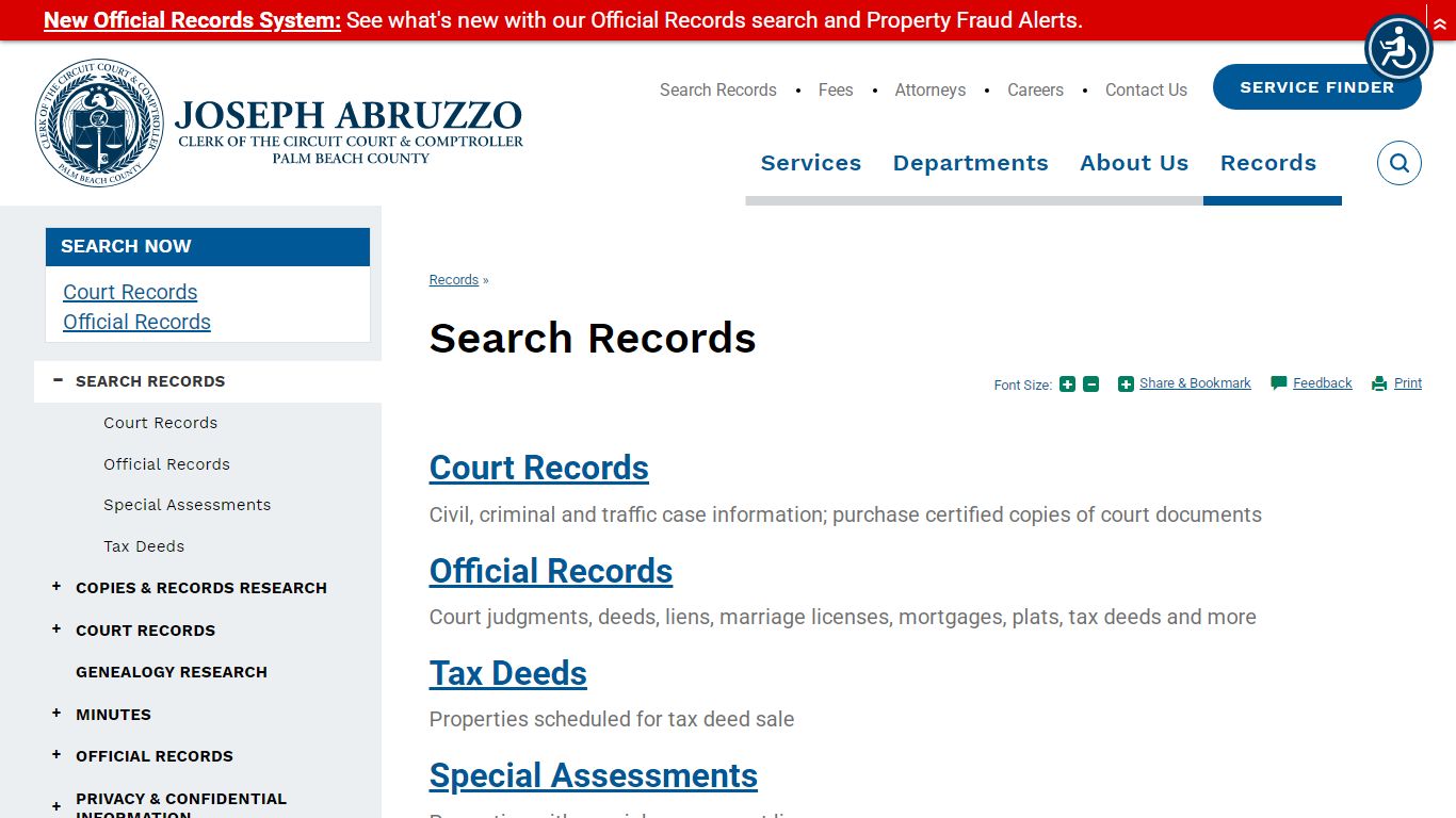 Search Records | Clerk of the Circuit Court & Comptroller, Palm Beach ...